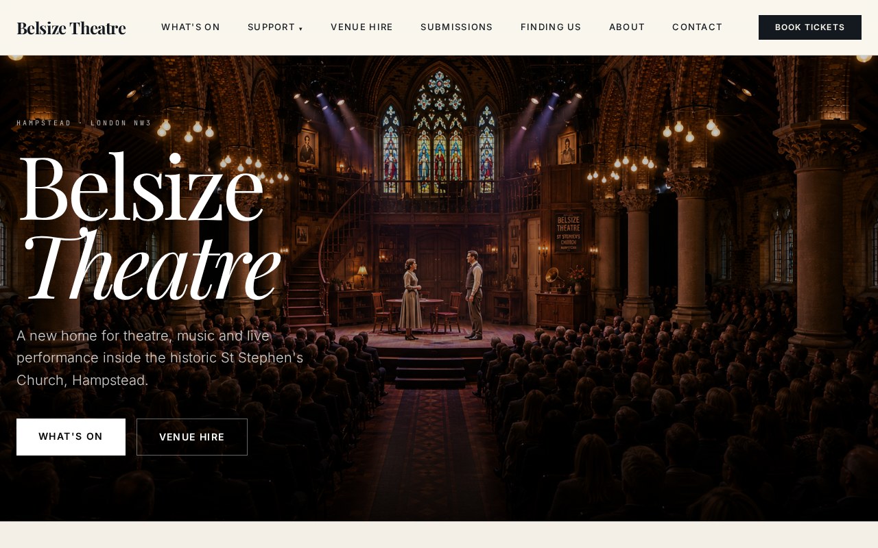 Belsize Theatre homepage preview — St Stephen's Church, Hampstead